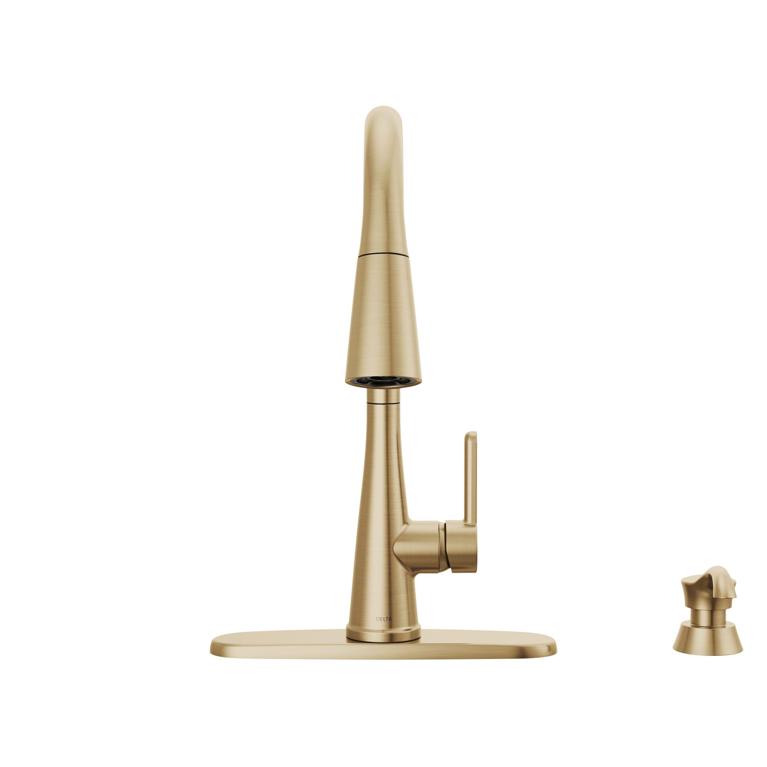 Single Handle Pull-Down Kitchen Faucet with Soap Dispenser and