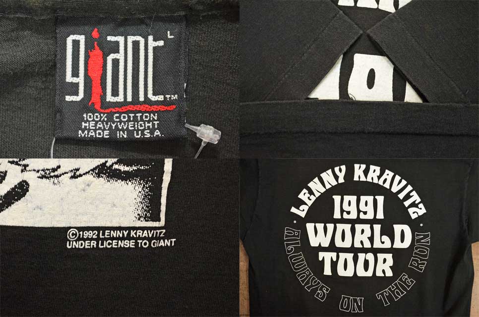 90's LENNY KRAVITZ Tシャツ “1991 WORLD TOUR” - used&vintage box Hi