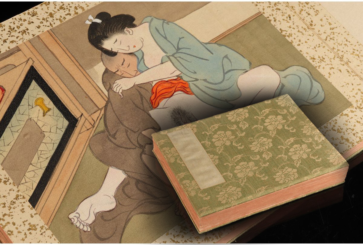 Yahoo!オークション - [URA]時代物/絹本肉筆春画画帳/全12画/4-3-165(