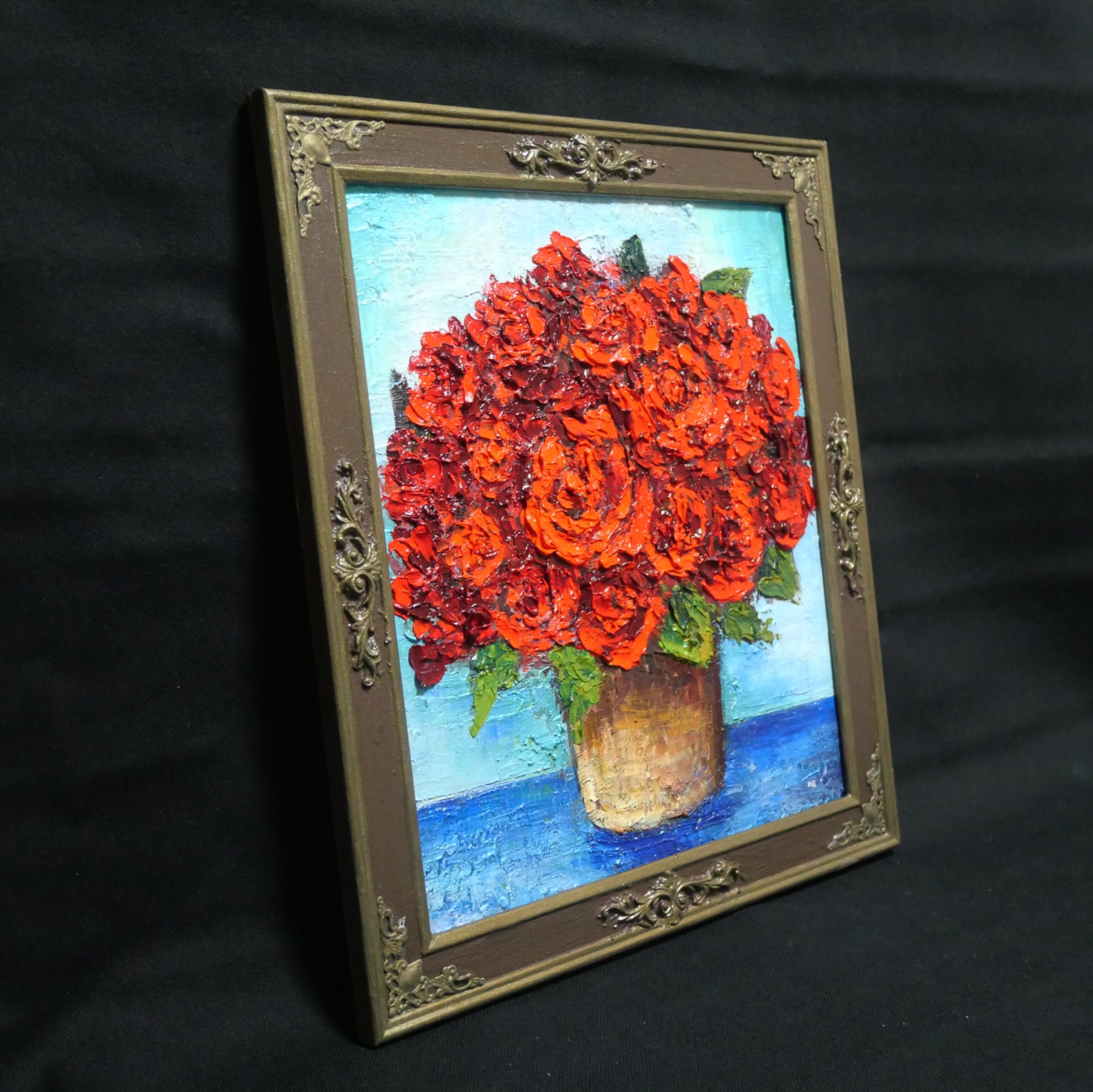 油絵 油彩 油彩画 絵 絵画【赤い薔薇】 | HIROSHI1990