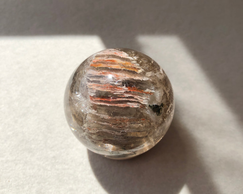 レア☆】虹入り☆千層ガーデンクォーツスフィア（丸玉）☆39mm！☆瀧川