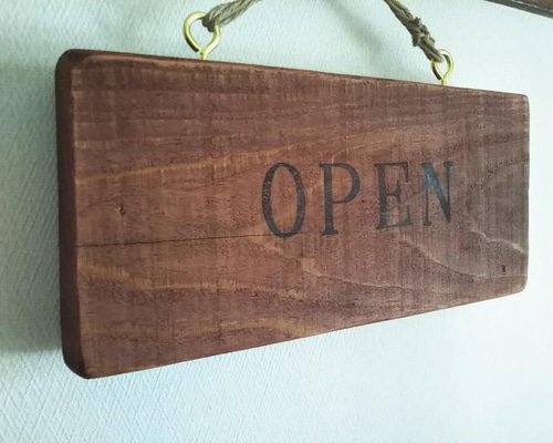 受注製作◇クラシック木製看板 OPEN CLOSED 吊り下げ アンティーク