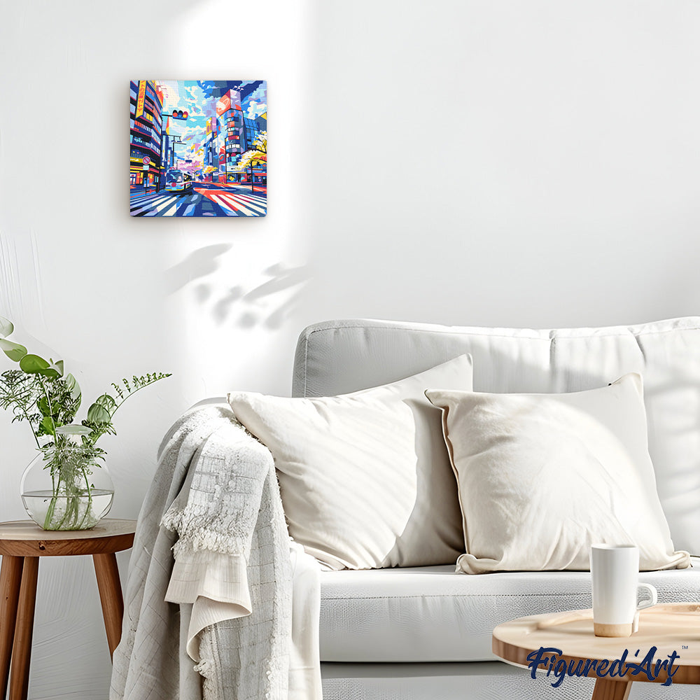 Mini Peinture par Numéros 20x20cm avec cadre Shibuya Pop Art