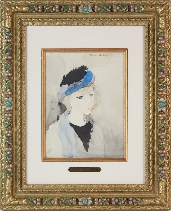 マリー・ローランサン 「青いターバンをした若い女の肖像