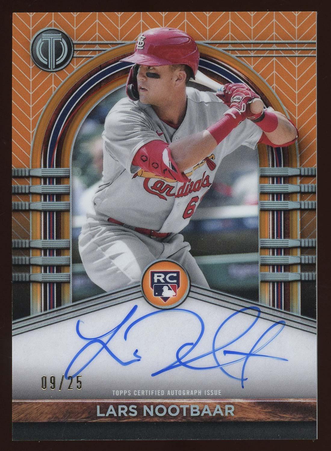 Lars Nootbaar 2022 Topps Tribute Autograph Rookie Card 9/25
