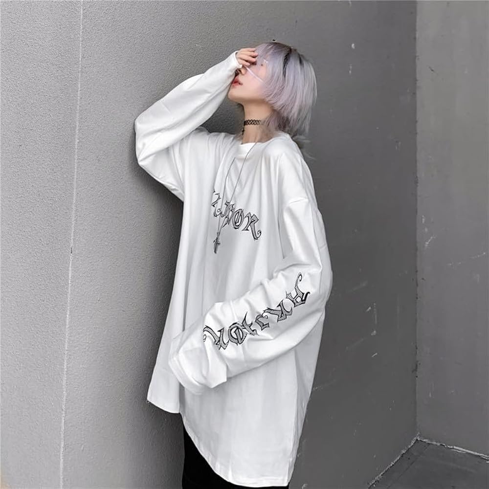 Harajuku Y2k Women's White T-Shirt Punk Japanese Oversized Tees