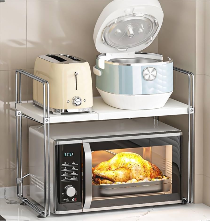 Amazon.co.jp: レンジ上ラックトースターラックレンジ台 キッチン収納
