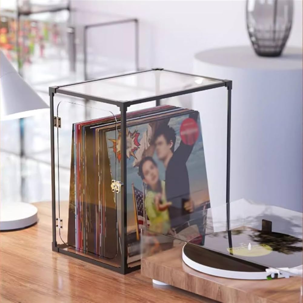 Amazon.co.jp: レコード保管ラック ビニールレコード収納箱、アルミ