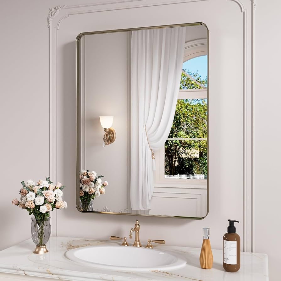 Amazon.com: JISOSO Bronze Bathroom Mirror 20x30 Inch, Brushed