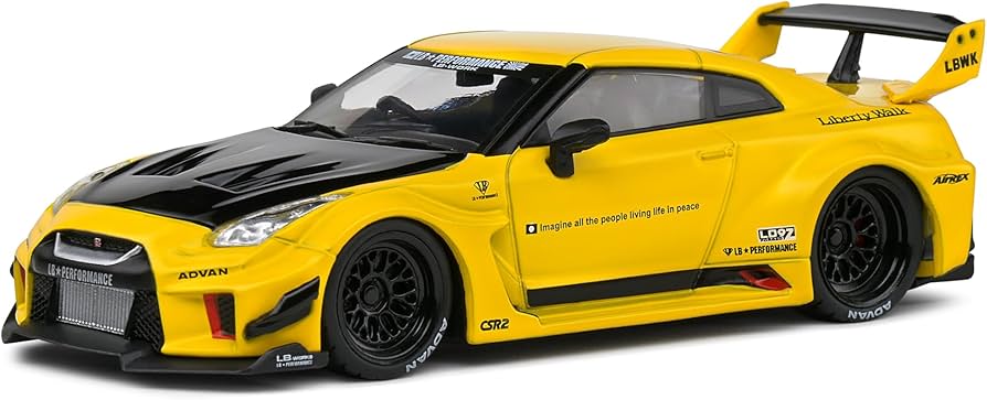Amazon.com: Solido 1:43 Nissan GTR35 LBWK Silhouette Yellow 2019