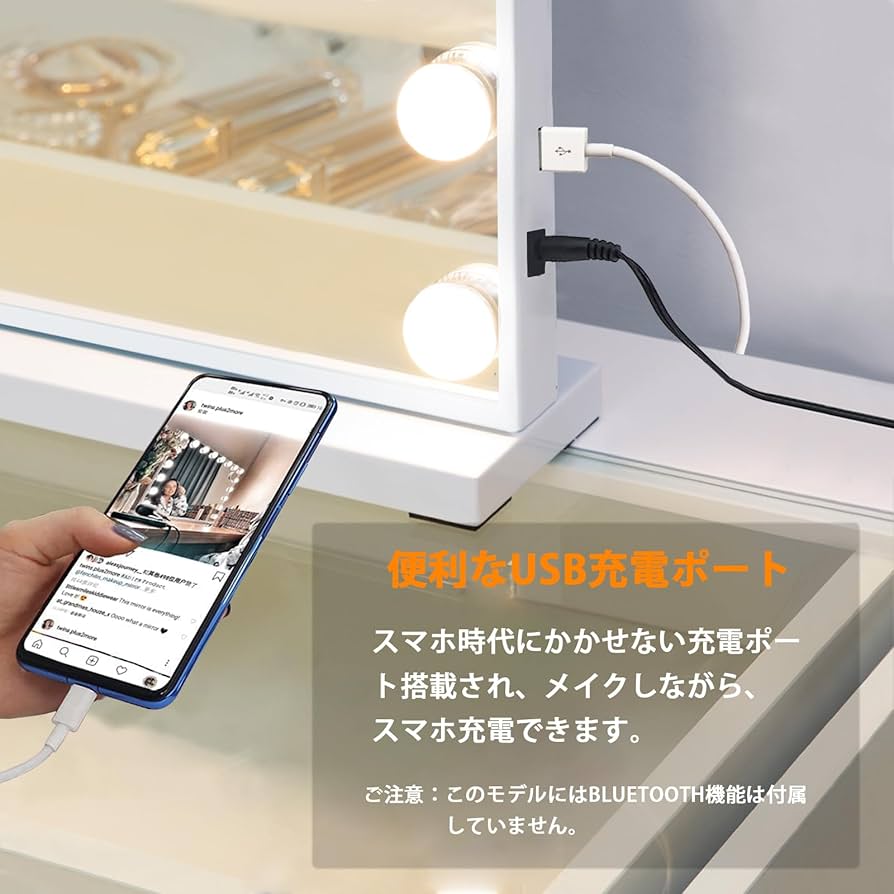 Amazon.co.jp: FENCHILIN 化粧鏡 女優ミラー ハリウッドミラー 壁掛け