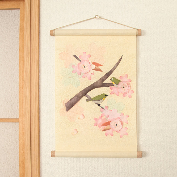 めでたや】季題掛け軸 桜とめじろ – めでたやオンラインショップ