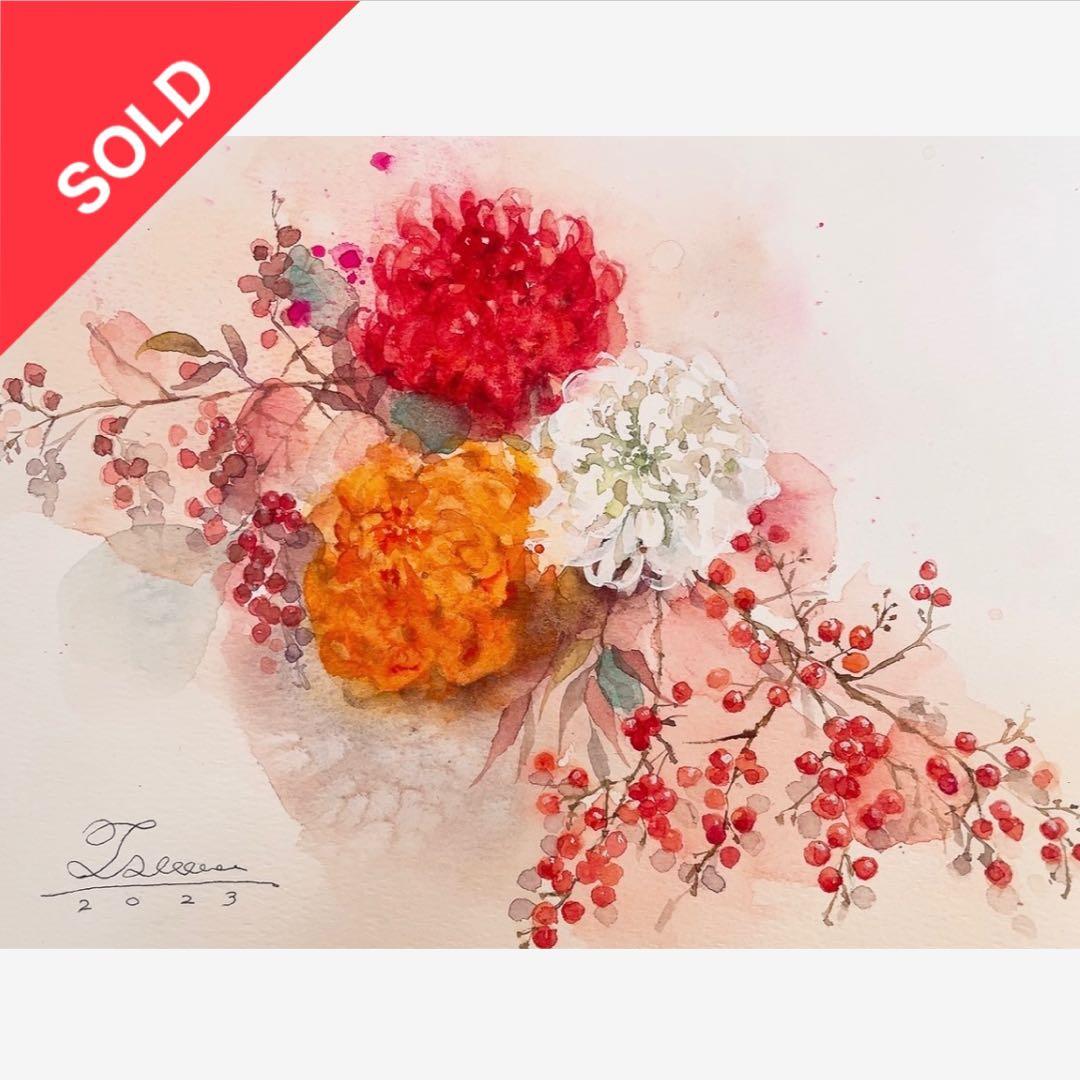 水彩画 アート 花の絵 あじさい色」 . a watercolor painting. . . . . . . . . #あじさい