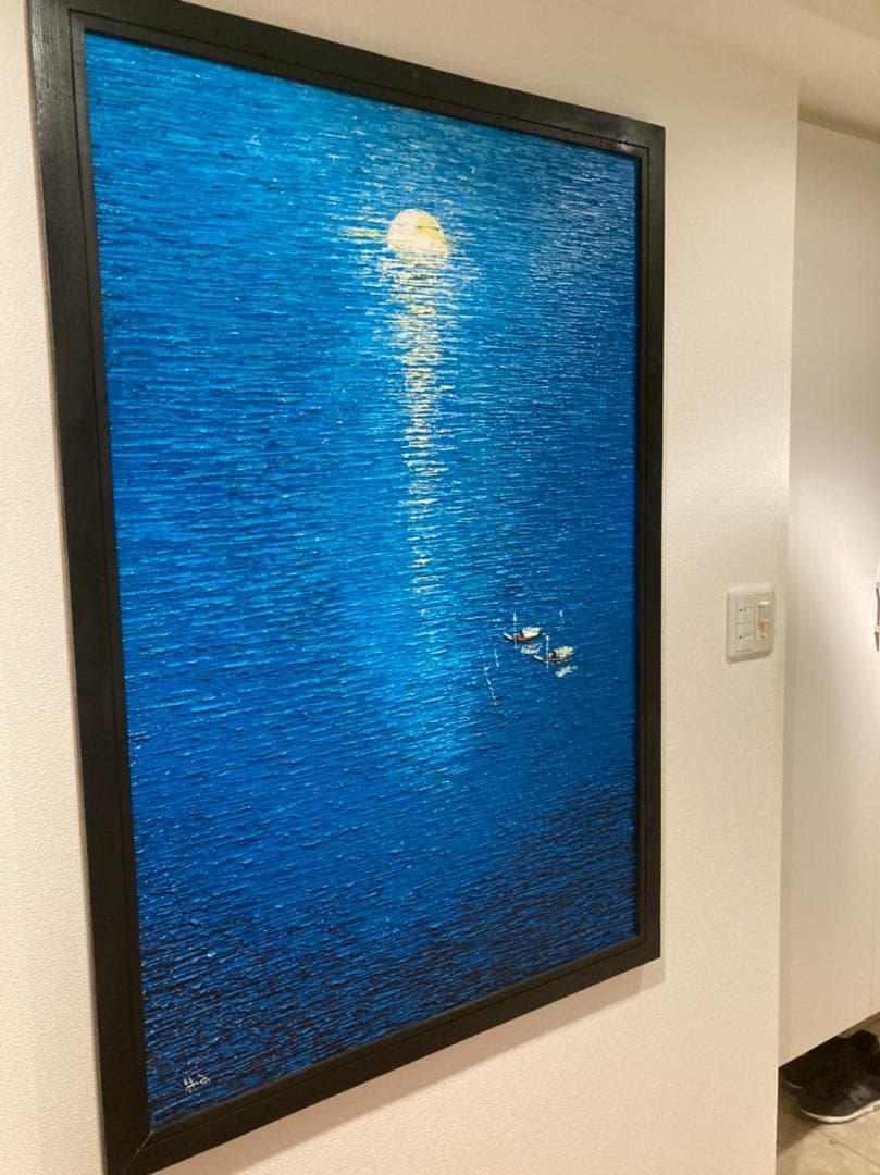 日の出の海の風景画（油絵肉筆画）885×1280 楽天市場】絵画 油絵 朝の港 （里中游） 送料無料 【肉筆】【油絵