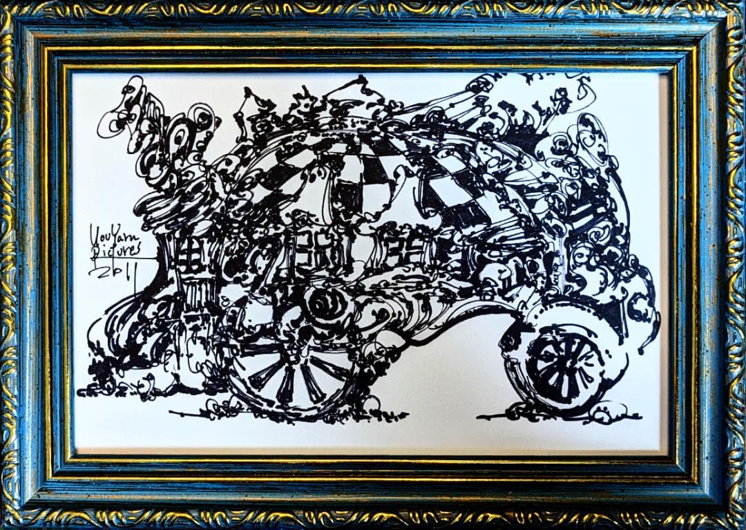 【真作1点物】「魔法の荷車」■東京藝大卒画家■松崎祐哉■創業年のレア作品 真作1点物】「魔法の荷車」□東京藝大卒画家□松崎祐哉□創業年のレア