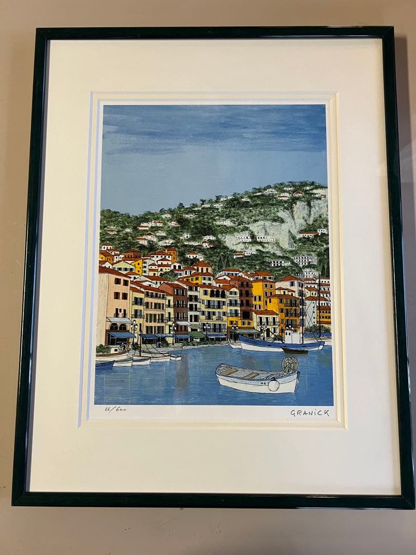 絵画 グラニック・ヴィルフランシュメール フランス　版画 風景画 アンリ・ル・シダネル 海への門 ヴィルフランシュ・シュル・メール