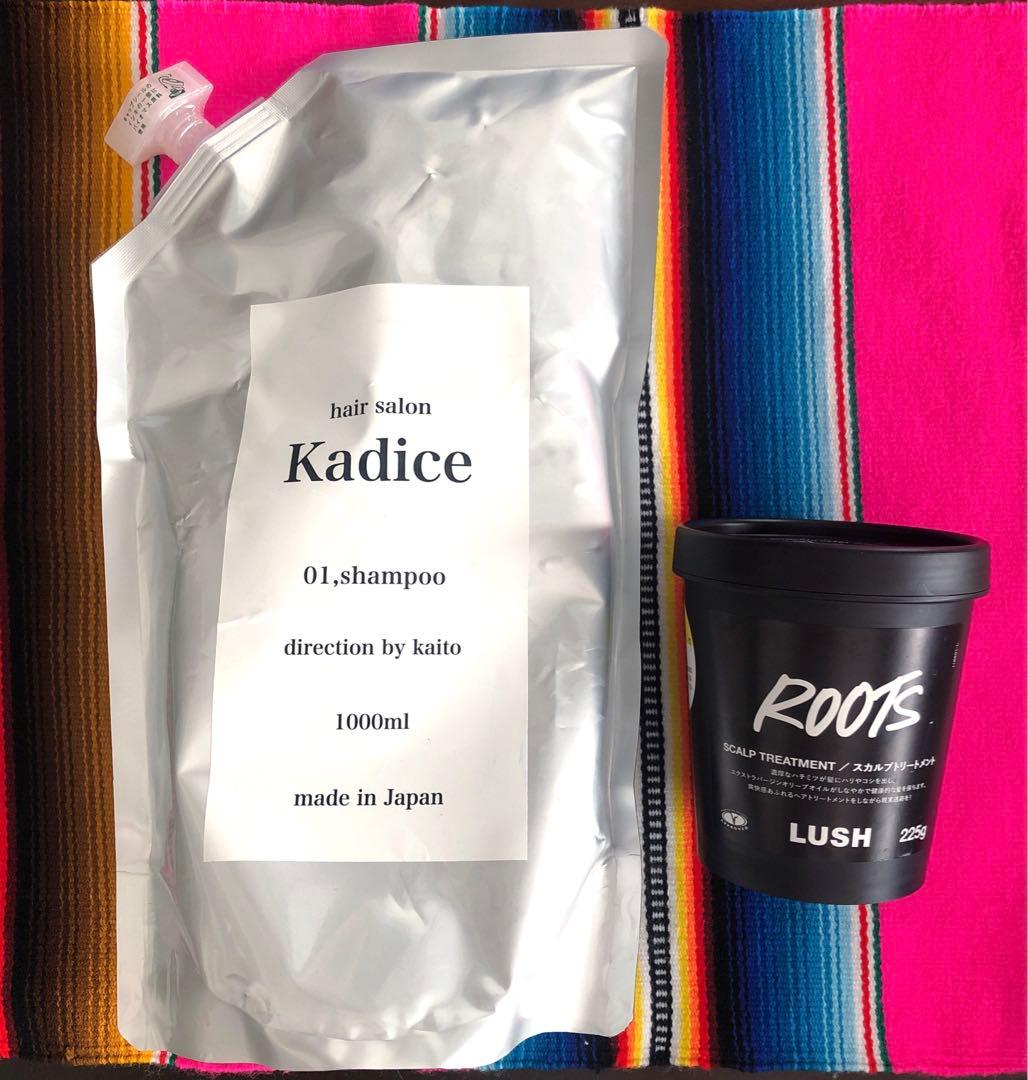 kadiceシャンプー1000ml&lushスカルプトリートメントセット KADASON薬用スカルプトリートメント｜乾燥しやすい頭皮にうるおいを