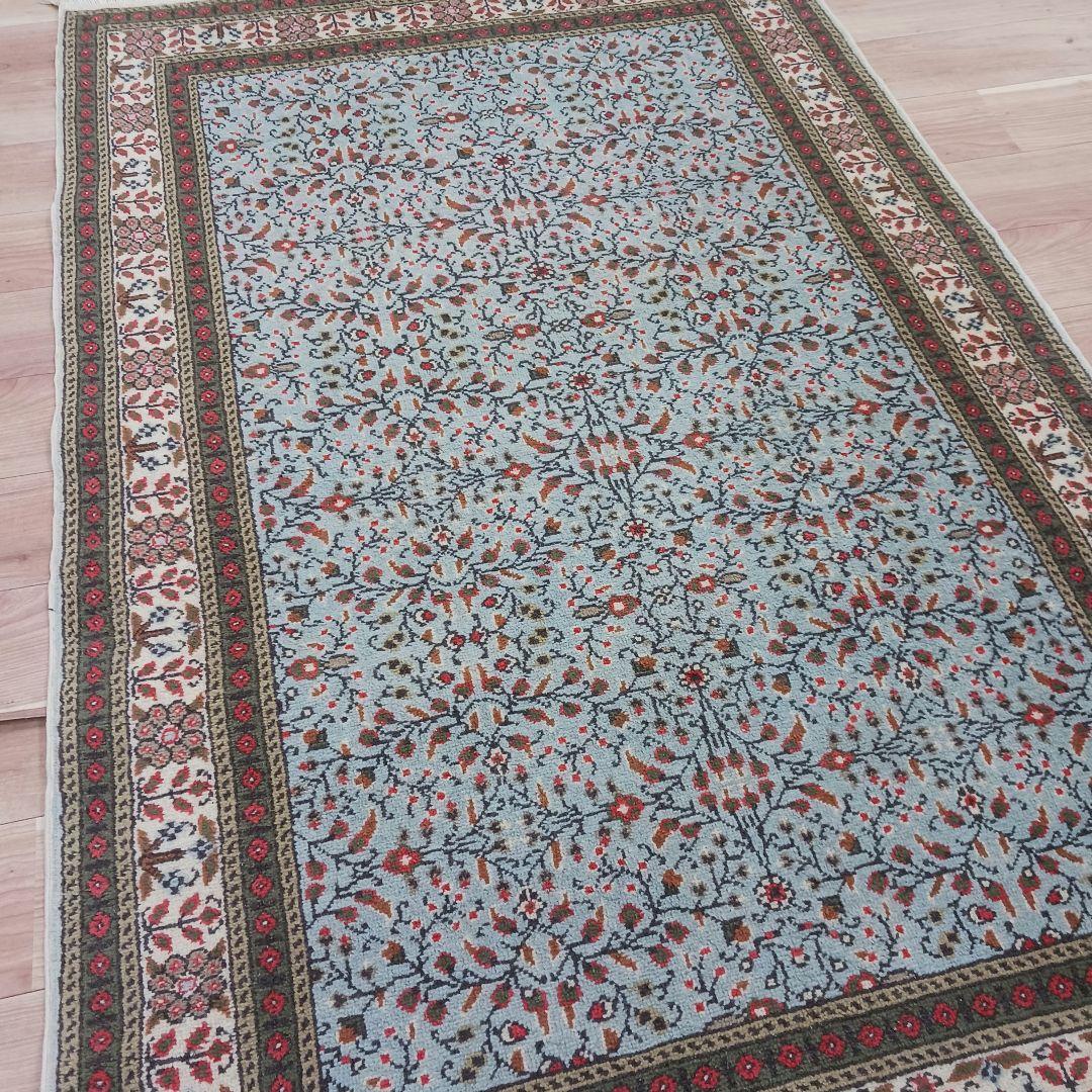 Y3352 トルコ カイセリ絨毯 ウール×コットン 手織り 182×116㎝ トルコ絨毯 手織り ウール チャナッカレ182×133cm カザックデザイン