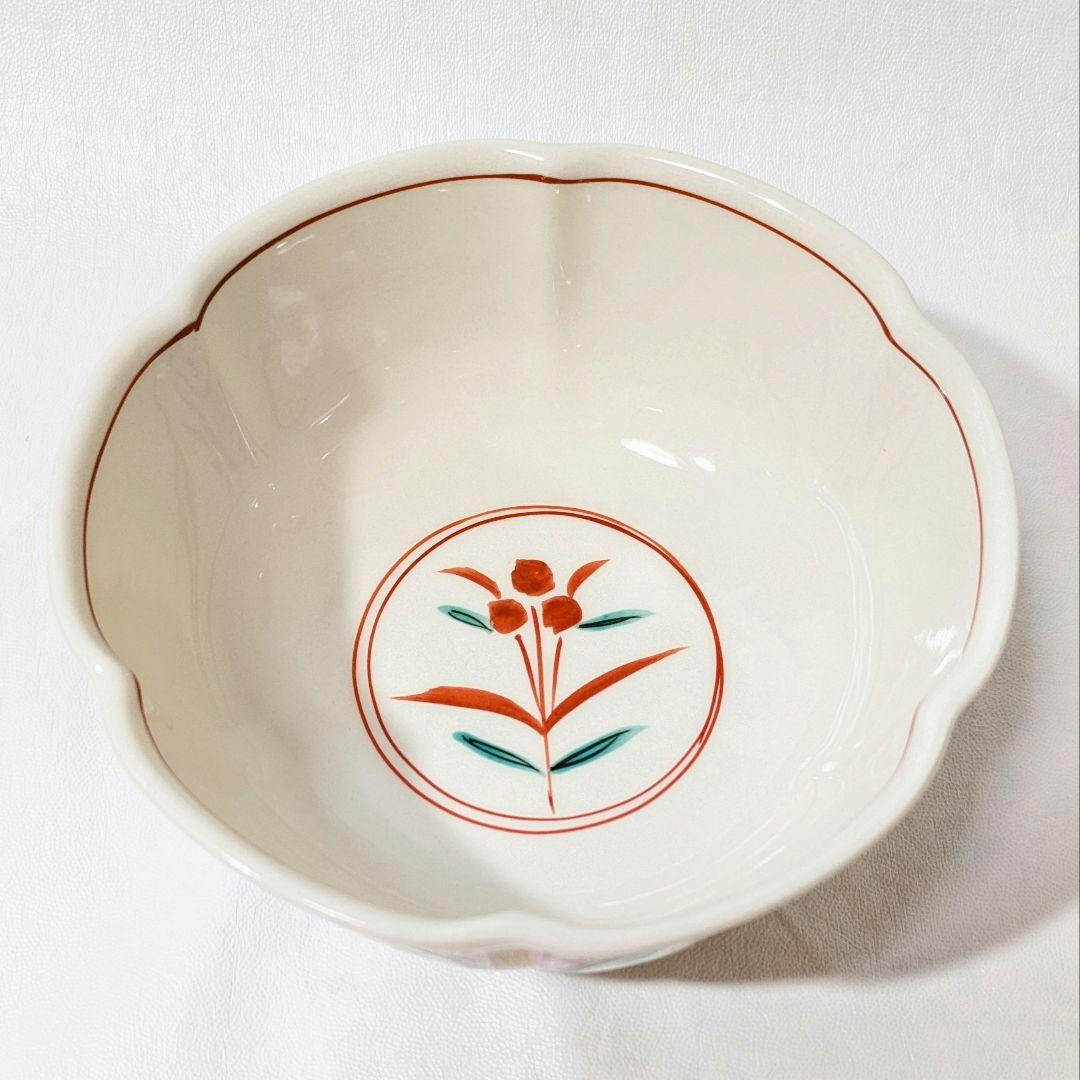 楓窯 深鉢 赤絵 金彩 陶磁器 和食器 花柄 菊 竹 手描き 器 菓子鉢