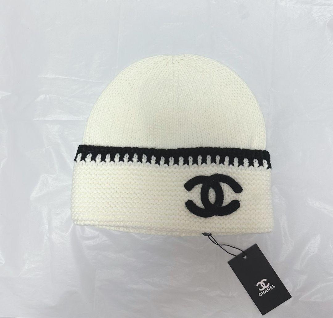 CHANEL ニット帽 新品タグ付きホワイト オールホワイトがあざと可愛い♪】CHANEL ニット帽 カシミア (CHANEL