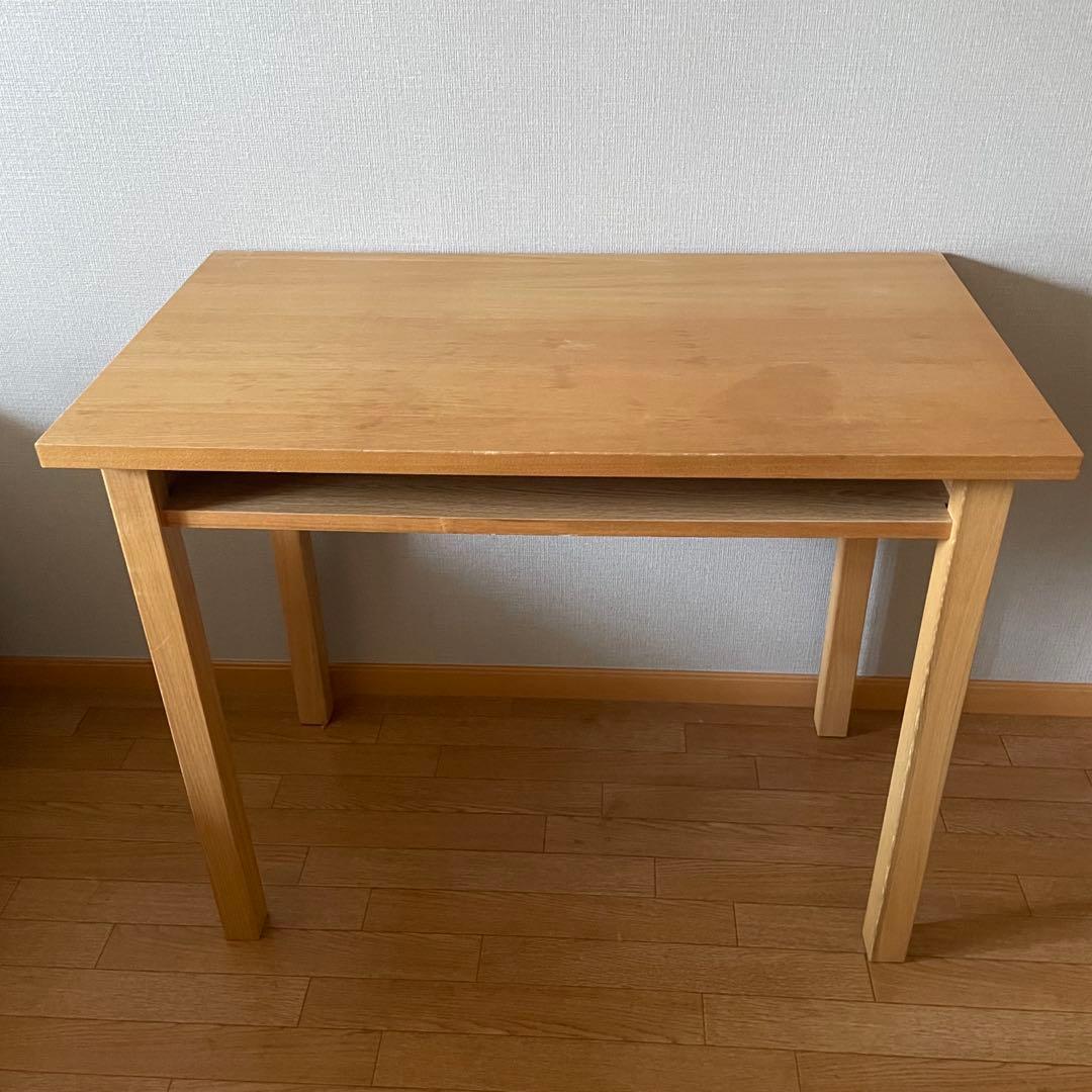 無印　無垢材　デスク オーク無垢材デスク（引出・足元棚付） | 無印良品