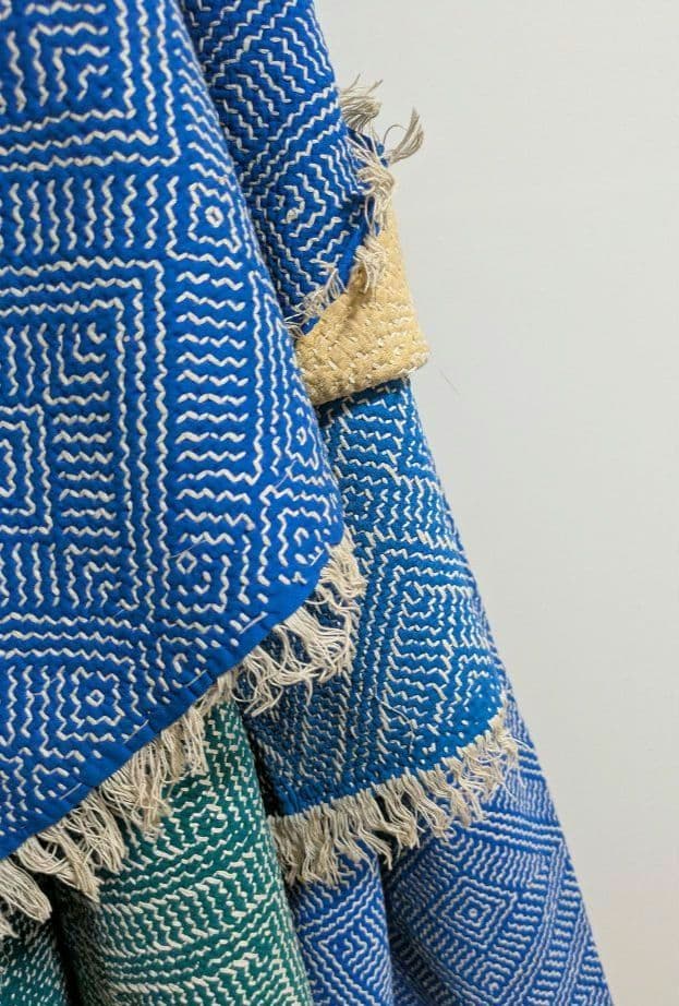 #187 ヴィンテージ ラリーキルト / カンタキルト カバー 厚手 希少 青 187 ヴィンテージ ラリーキルト / カンタキルト カバー 厚手 希少 青