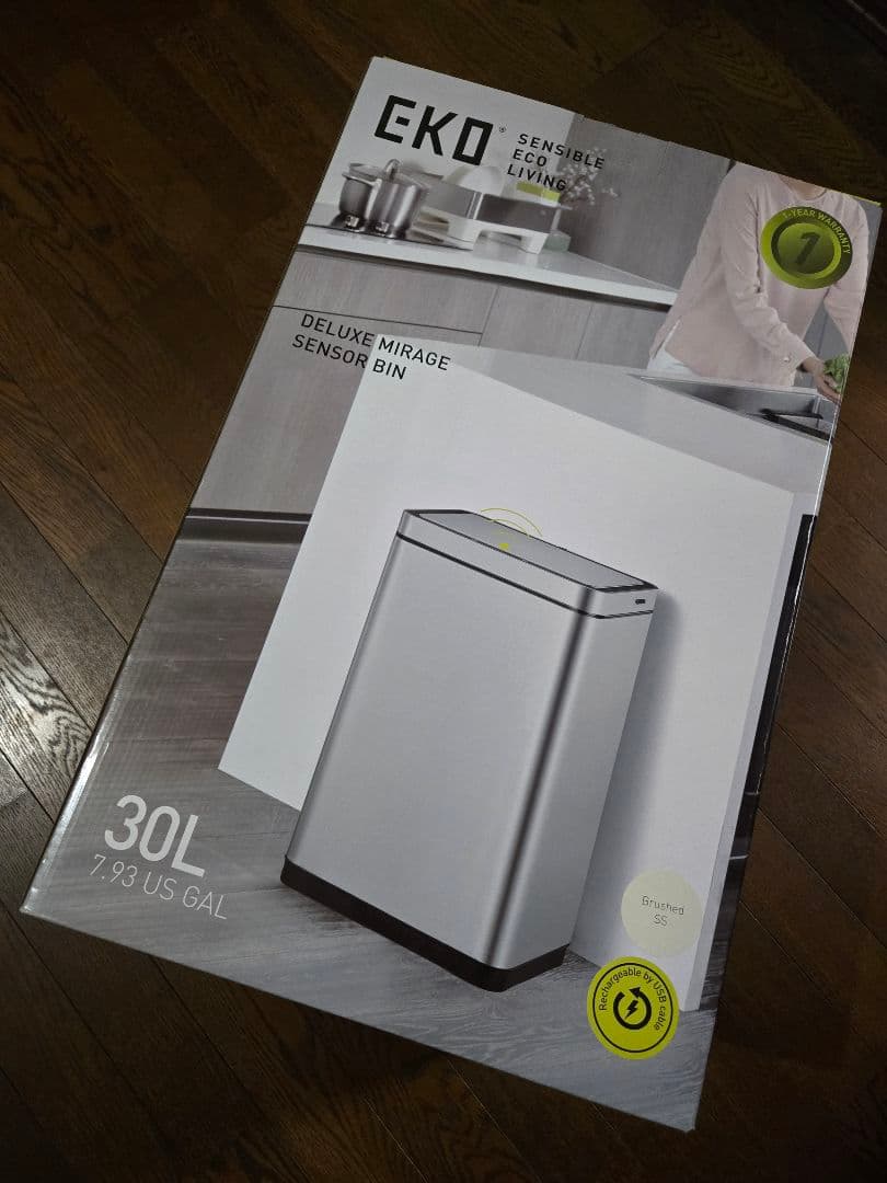 EKO ゴミ箱 30L センサー式 自動開閉 EK9280R Amazon｜EKO ゴミ箱 自動開閉 デラックスファントム シルバー 30L