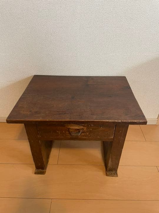 昭和レトロ家具 机 ヴィンテージ家具 ナラ×ケヤキ材のレトロ片袖デスク｜幅106.5cm・収納力と実用性を備えた