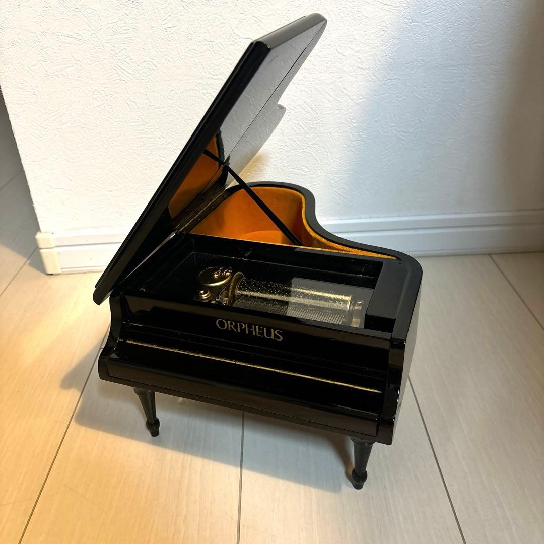 ORPHEUS SANKYO オルゴール グランドピアノ型　50弁 曲が選べる・誕生日に人気】【EX278】50弁 ORPHEUS 突板仕上げ ブルー
