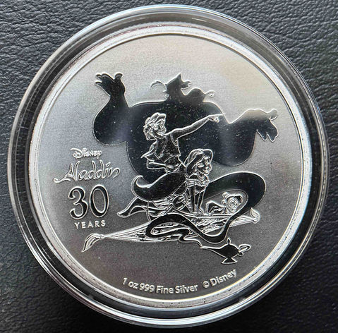 2022年 ニウエ 2ドル ディズニー アラジン 30周年記念 1オンス銀貨